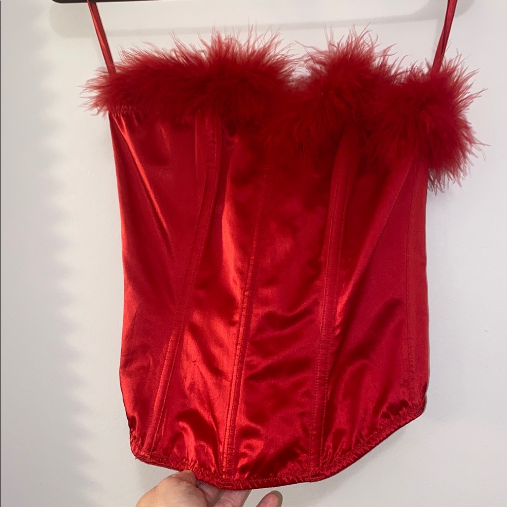 Strapless Bustier Corsett with Feathers 36